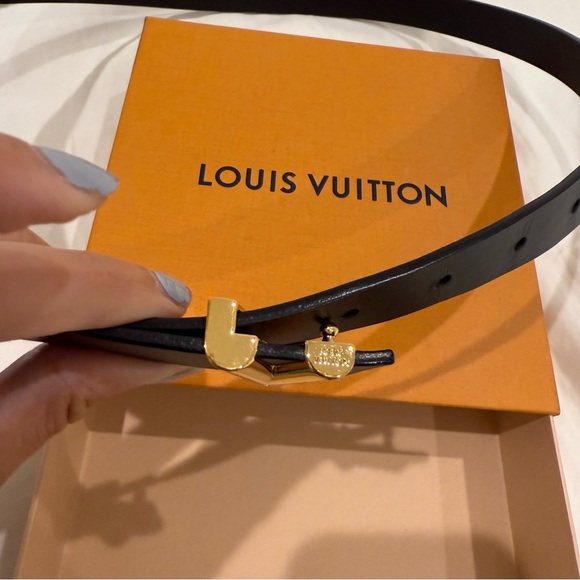 Louis Vuitton Black Belt with Gold Buckle - Picture 3 of 4